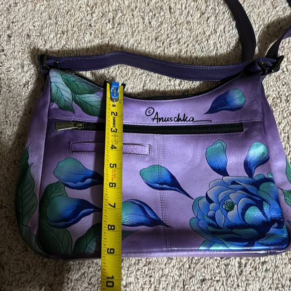 Anuschka Medium Shoulder Hobo - Precious Peony Eggplant - Picture 4 of 12
